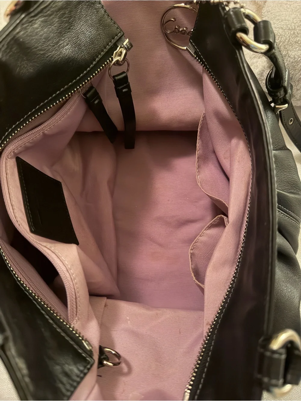 Coach East West Leather Gallery Tote with Signature Charm Y2K